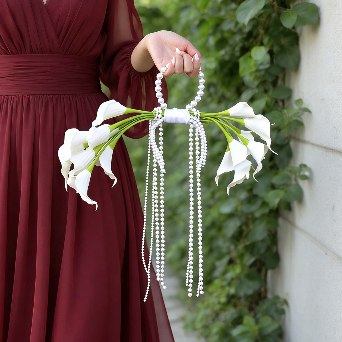 Wedding Ceremony Supply - Yannew Sztuczny Bukiet Kalii z Uchwytem