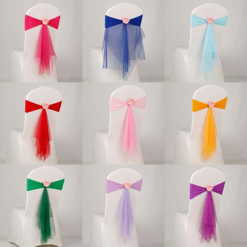 Chair Sash Organza - 1 szt. Organzowe ozdoby na krzesła,