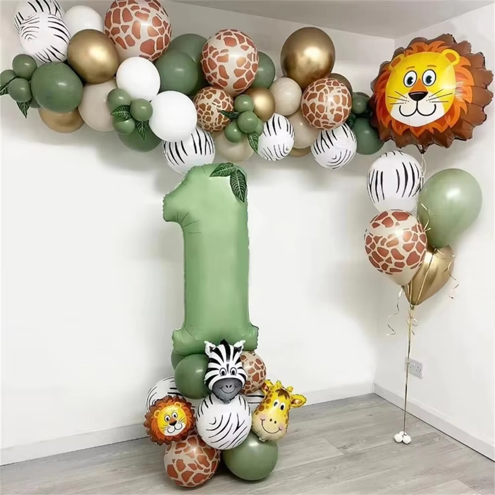 Wedding Balloon Arch - Balony Urodzinowe Zwierzęta Dżungli, Balony Cyfrowe