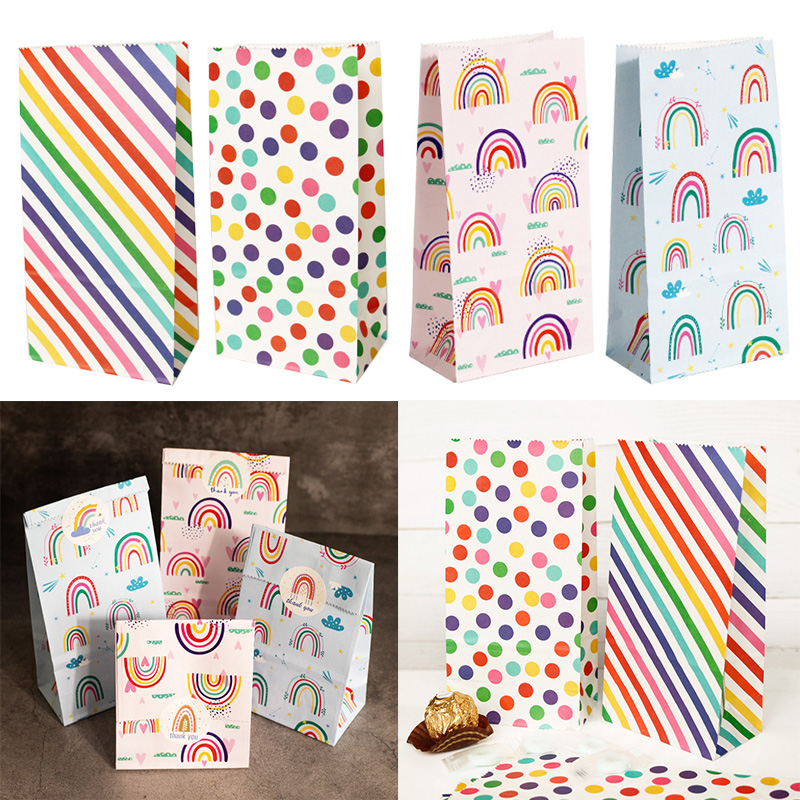 Małe torby papierowe Tęczowa t – Wedding Event Supply recenzja i cena