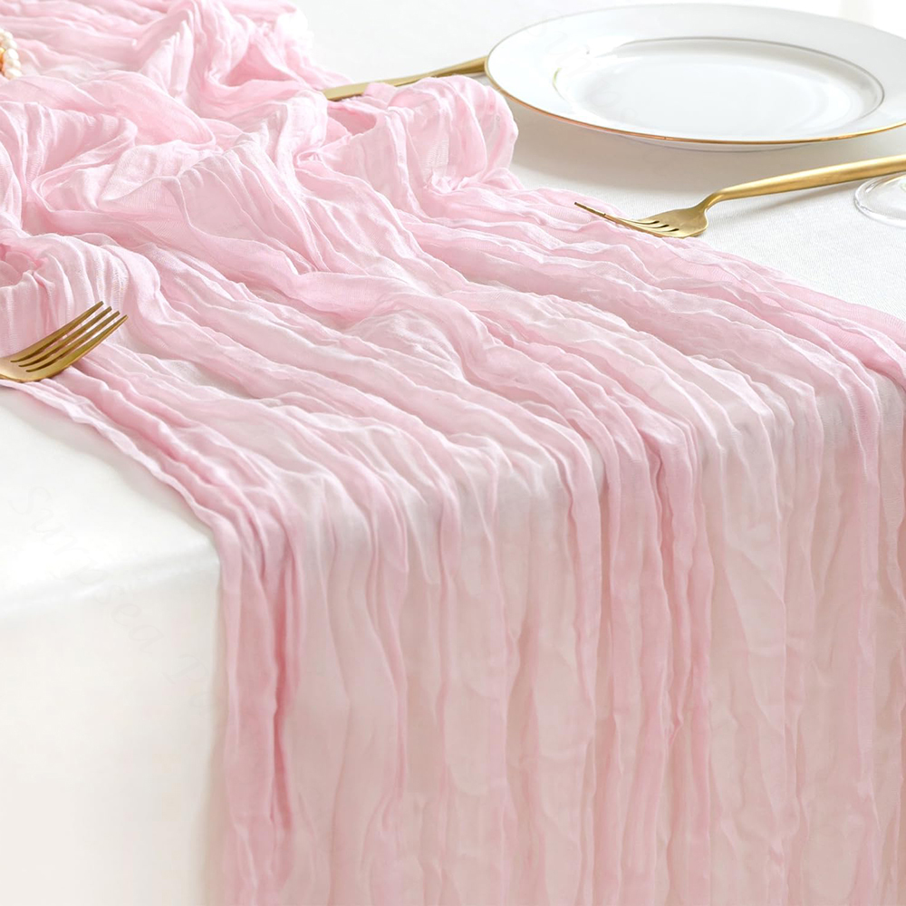 Różowa gaza na stół, bieżnik n – Wedding Ceremony Supply recenzja i cena